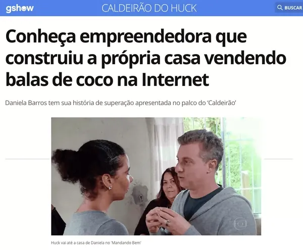 Matéria na TV sobre balas de coco